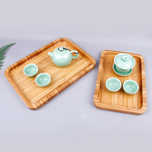Plateau de service rectangulaire en bambou Youju, coins arrondis, écologique, pour thé, vaisselle, maison, hôtel, restaurant. - Product Image 2