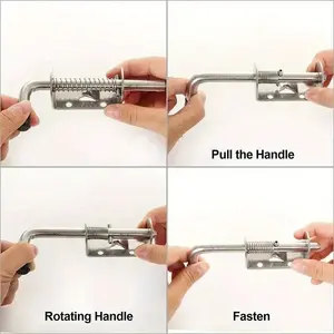 1/2 Stuks Zilver 304 Roestvrij Staal Veerbelaste Latch <span class=keywords><strong>Pin</strong></span> 35Mm Raam Kast Veiligheidsdeur Grendel Voor Huishoudelijke Hardware - Product Image 3