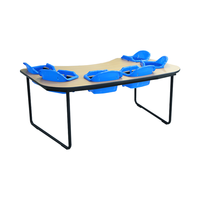 Tables de mobilier de salle de classe pour activités, 6 places, prix bas, partenaires directs de l'usine de plastique