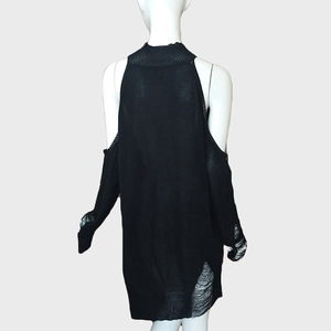 2023 personnalisé <span class=keywords><strong>noir</strong></span> femmes à manches longues creux gothique Punk <span class=keywords><strong>pull</strong></span> en tricot <span class=keywords><strong>pull</strong></span> - Product Image 6