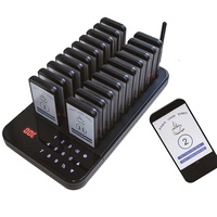 Café Rechargeable Étanche Vibrant 1 Base 20 Buzzers Coaster Paging Beeper Sans Fil Queue Système D'appel Pager Restaurant