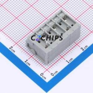805-106 Spring Terminal Block Through hole Component (THT),P=3.5mm Connector 1x6P 3.5mm Gray 6P - Product Image 2
