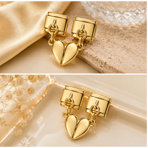 <b>Couple</b> Heart Fashion Magnetic Attraction Removable Pendant Love Link Stainless Steel Italian Charm <b>Bracelet</b> Jewelry DIY Making - Product Image 2