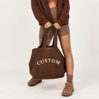 Sacs fourre-tout en toile de coton surdimensionnés avec logo personnalisé, réutilisables, durables, pour le week-end, les courses, le sport et le yoga
