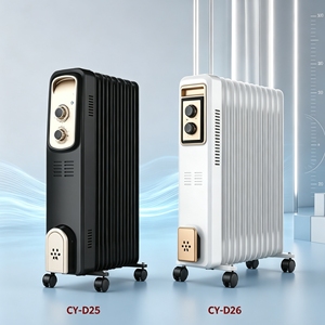 <span class=keywords><strong>Radiateur</strong></span> à huile noir vintage avec 4 canaux d'huile et protection contre la surchauffe pour chambre et salon - Product Image 5