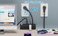 Regleta de escritorio con 8 tomas de CA y abrazadera, con USB-C PD de 20W y USB-A de 18W, 1875W de alta capacidad, enchufe de escritorio de doble capa para oficina y hogar