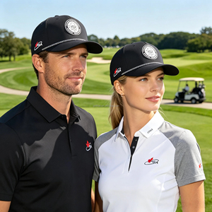 Casquette de golf OEM à 5 panneaux, couleur unie, perforée au laser, anti-UV, séchage rapide, avec logo personnalisé en patch PVC caoutchouc, style casquette de baseball sportive - Product Image 4