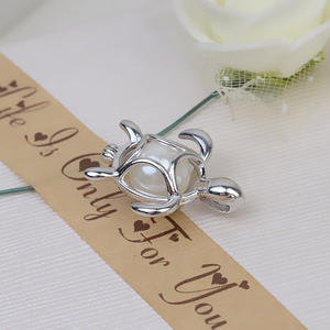 จี้เงินแท้ S925 รูปเต่าอายุยืน สำหรับทำที่คาดผมแบบไม่มีรู  พร้อมกรงใส่ไข่มุก 7-8 มม.  อะไหล่เครื่องประดับ DIY - Product Image 4