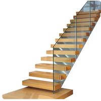 Escalier en verre flottant sur mesure, style loft luxueux, escalier artistique pour villa, duplex, maison à plusieurs étages