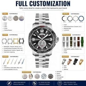 OEM Private Label Luxury wrist Custom Logo <b>Watch</b> Low Moq 50 Pcs 43MM Sapphire Automatic <b>Mechanical</b> <b>Watch</b> Stainless Steel - Product Image 2