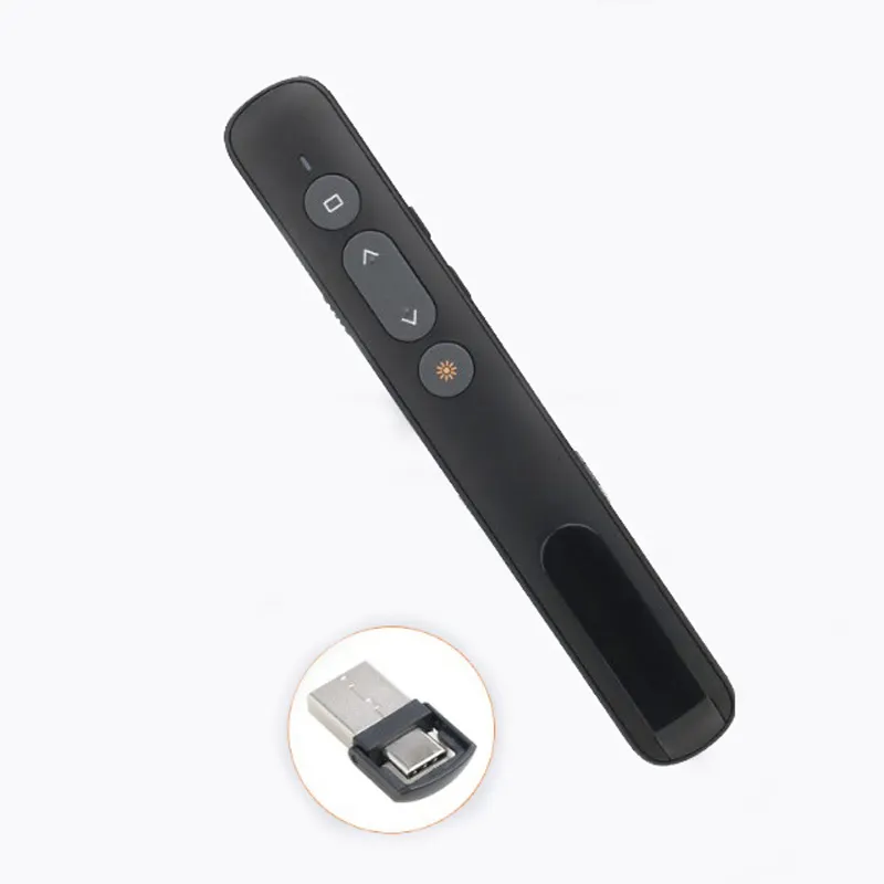 Penjualan terlaris 2.4G Laser Pointer nirkabel Presenter bekerja dengan Macbook dengan USB dan Tipe c receiver