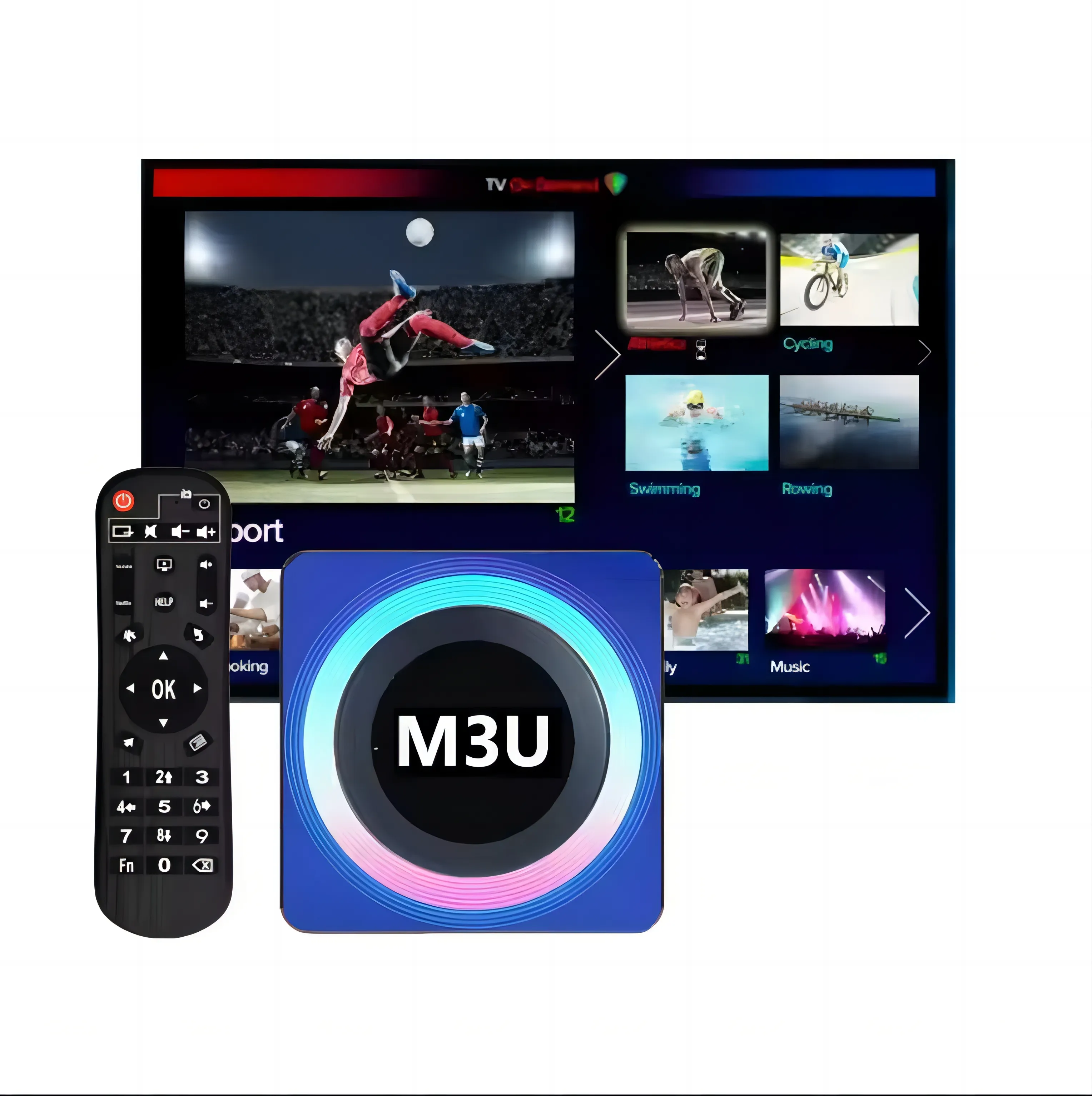 安定したM3UIPTV AndroidTVボックス映画ビデオオンラインメディアプレーヤーIPTVセットトップボックス無料テスト