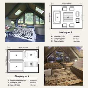 Tentes de camping gonflables avec pompe à main. Tentes de glamping pneumatique, tente gonflable imperméable et coupe-vent à installation facile, 4 saisons - Product Image 5