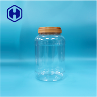 Pot en plastique PET transparent rond à large ouverture de 3400 ml, anti-fuite, sans BPA, pour lait en poudre, collation, avec cuillère et couvercle à poignée