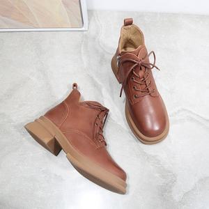 Botas de Piel Vacuna para Mujer Victoria Christina Hesketh, Tallas Grandes, Cómodas, con Cierre de Cremallera y Cordones, Transpirables, para Primavera y Otoño - Product Image 4