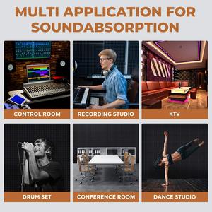 Panel de espuma acústica de <span class=keywords><strong>esponja</strong></span> de poliéster adhesivo ignífugo personalizado profesional Panel de aislamiento acústico - Product Image 5