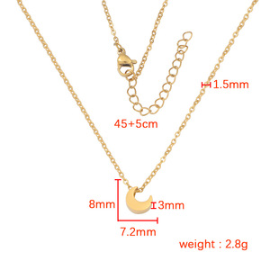 Collana Impermeabile in Acciaio Inossidabile con Ciondolo Cuore, Luna e Stella Placcato Oro 18k, Gioielli Raffinati per Donna e Ragazza, Regalo all'Ingrosso - Product Image 4