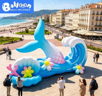 Modèle gonflable sur le thème de l'océan, vagues, coquillages, sirène de dessin animé gonflables pour la décoration d'aquariums et d'événements de plage