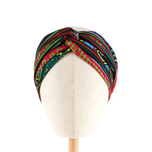 <span class=keywords><strong>Bandeau</strong></span> de yoga imprimé élastique croisé, style bohème, large et absorbant la transpiration, pour femmes européennes et américaines - Product Image 3