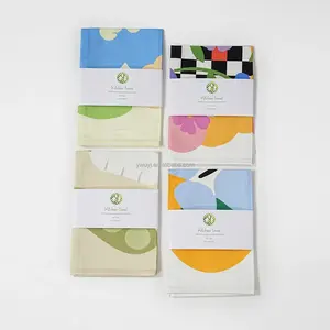 オーガニックコットン小麦粉サックタオル100% カスタムデザインデジタルプリントキッチン皿織りリネンティータオル - Product Image 3