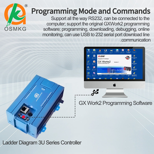 Oshangming PLC 24 디지털 입력 24 트랜지스터 출력 PLC 2 서보 용 RS485 RS232 가있는 아날로그 8 펄스 Modbus Rtu 컨트롤러 - Product Image 4