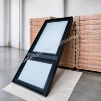 Fenêtre de mansard en alliage d'aluminium à toit incliné avec garde-corps intégré à commande manuelle, vitrage isolant Low-E pour balcon