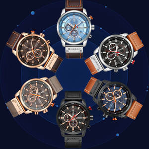 Reloj de Pulsera Deportivo CURREN 8291 para Hombre, de Cuarzo Original, con Correa de Cuero, Manecillas Luminosas, a Bajo Precio - Product Image 4
