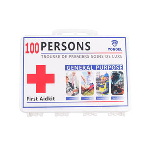 100 <span class=keywords><strong>personne</strong></span> trousse de premiers soins en plastique à usage professionnel étui rigide boîte de premiers soins pour le <span class=keywords><strong>travail</strong></span>, l'école, la maison, la voiture, les urgences - Product Image 1
