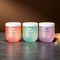 Pot en verre vide recyclable pour bonbons gélifiés et produits nutritifs solides, emballage givré anti-lumière, personnalisable avec logo