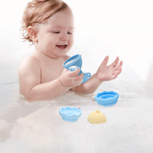 Juguete de baño de silicona para bebés, apto para masticar, apilable, juguetes de <span class=keywords><strong>playa</strong></span> para niños, de grado alimenticio, novedad transfronteriza - Product Image 4