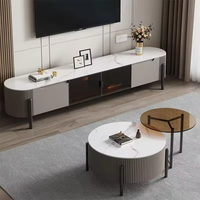 Meuble TV moderne en promotion, console de divertissement, meuble de salon, support TV avec rangement, unité TV blanche en pierre frittée