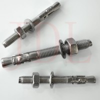 Ancre à coin à tête ronde en acier au carbone JDL avec finition zinguée et écrou, filetage UNC, fabricant Hebei, fixations murales industrielles