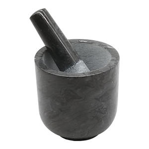 Ensemble <span class=keywords><strong>mortier</strong></span> et pilon en marbre naturel écologique de haute qualité pour herbes et épices, avec couvercle agitateur, emballé en boîte, vente en gros - Product Image 2