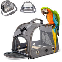 Cage de voyage pliable respirante en tissu Oxford avec fermeture éclair pour petits animaux, sac à dos et sac de transport portable pour oiseaux