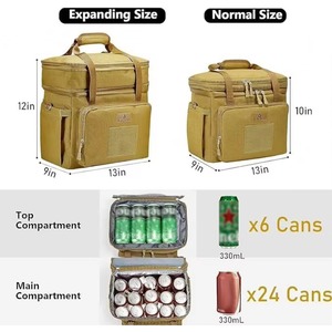 Sac isotherme grand format pour le déjeuner, sac isotherme souple pour adultes, hommes et femmes, noir, capacité 12 canettes, échantillon gratuit - Product Image 5