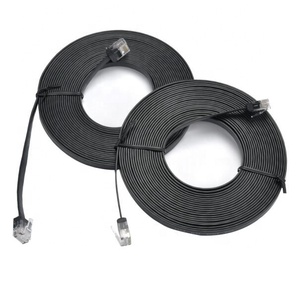 Cat6 フラットRJ45 1m 2m 3m 5m パッチコード 裸銅線 32AWG UTP LANネットワークケーブル 8P8C 4ペア RoHS ブラック イーサネットケーブル - Product Image 3