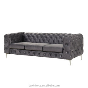 Toptan Nordic mavi kadife Chesterfield kanepe Modern lüks kumaş ev kapitone kanepe <span class=keywords><strong>Set</strong></span> oturma odası mobilya - Product Image 4