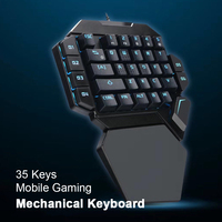Clavier de jeu filaire AIKUN GX350 avec rétroéclairage RGB, interrupteurs mécaniques, multimédia, mini clavier portable à une main