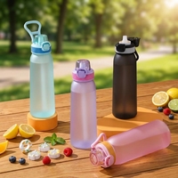 Bouteille anti-fuite sans BPA en Tritan+PP avec couvercle à ouverture rapide, paille intégrée, compatible lave-vaisselle, sans odeur, idéale pour le camping et la randonnée