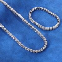 Bracelet Chaîne Tennis NUOYA en Acier Inoxydable de Haute Qualité 3/4/5mm, Sertie de Moissanite, Bijoux Hip Hop pour Hommes et Femmes