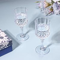 7oz clair verres à boire incassable mariage verrerie cristal eau gobelets en plastique Vintage verres à vin pour la fête de mariage
