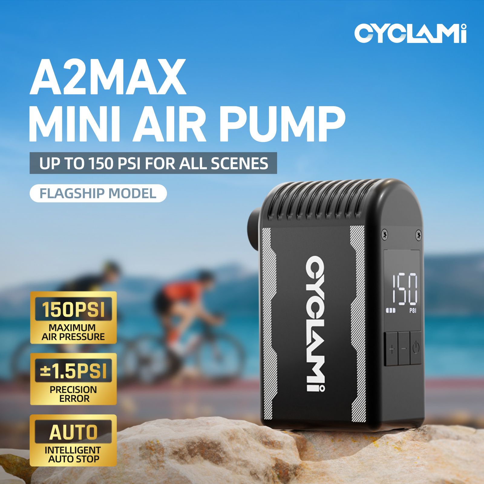 メンテナンス CYCLAMi MiNiPUMP A2S CYCLAMI A2S 120 PSI Mini Electric Pump Portable Bicycle
