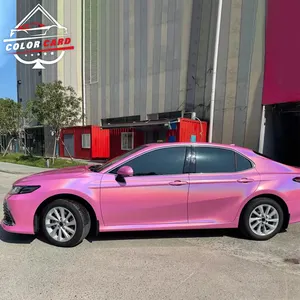 Pvc कार रिपिंग विनाइल कार रंग बदलने वाली फिल्म डायमंड मैट गुलाबी 1.52*18 मीटर कार विनाइल रैप पीसी संरक्षण फिल्म