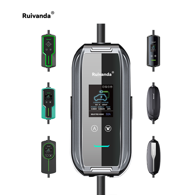 New 8A 10A 13A Portable EV Charger 11kW IP65 Rated UL94 V-0 Flame Retardant