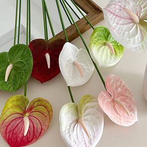 Beaufy Hoa Nhân Tạo Bán Buôn Bất Cảm Ứng Hoa Pvc <span class=keywords><strong>Anthurium</strong></span> Nhà Máy Hoa Cho Trang Trí Đám Cưới Nhân Tạo - Product Image 5