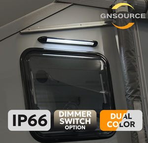 Luz Exterior LED de Doble Color para RV/Caravana, 12V, IP66, Construcción Resistente de Aluminio, Visión Brillante para Camper, Camioneta, Furgoneta - Product Image 1