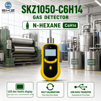 SKZ1050-C6H14 Layar LCD Bilingual Kalibrasi Otomatis Transfer Data USB Sensor Inframerah N-Heksana Detektor Gas Portabel Genggam