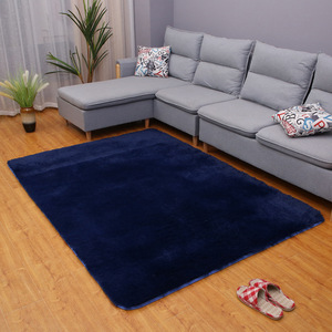 Alfombra Rectangular de Terciopelo Azul Marino 5x7 Antideslizante Moderna para Sala de Estar, Sofá, Dormitorio, Yoga - Product Image 1