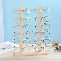 Support de présentation pour lunettes en bois, porte-lunettes, 12 paires, support de bureau détachable, couleur bois naturel, pour magasin d'optique