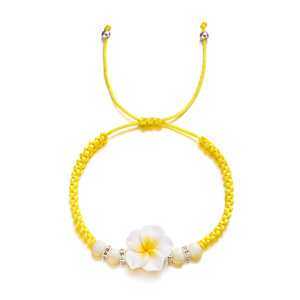Bracelet et Bracelet de Cheville Hawaïen Plumeria <span class=keywords><strong>Rubra</strong></span> Fleur Tropicale Bohème Accessoires de Fête Luau Plage pour Femme - Product Image 5